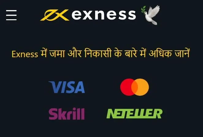 Exness जमा और निकासी